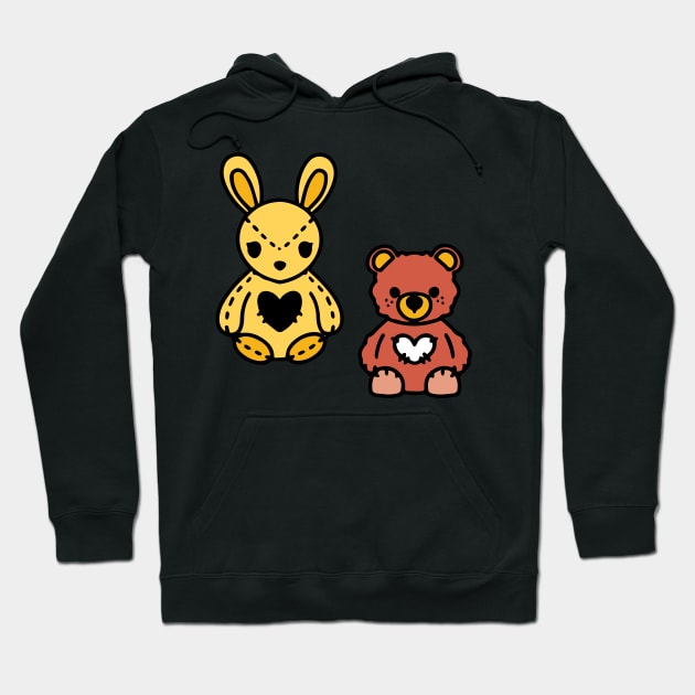 bunny teddy bear Hoodie by lazykitty